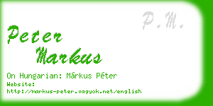 peter markus business card
