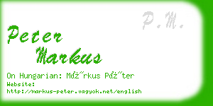 peter markus business card